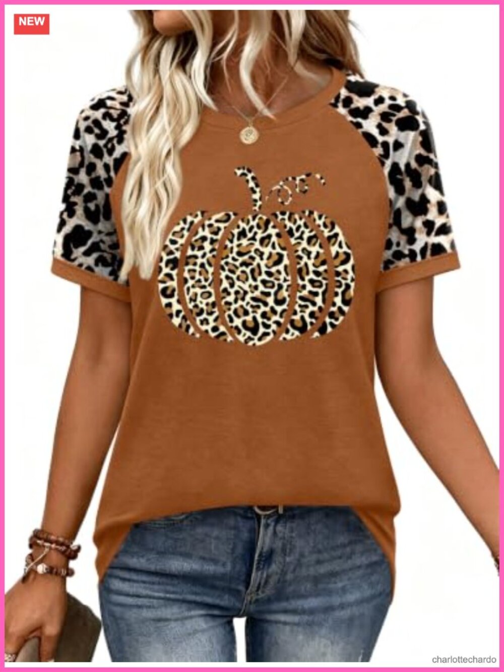 Women's Halloween Pumpkin Graphic T-Shirt Crew Neck Pullover
